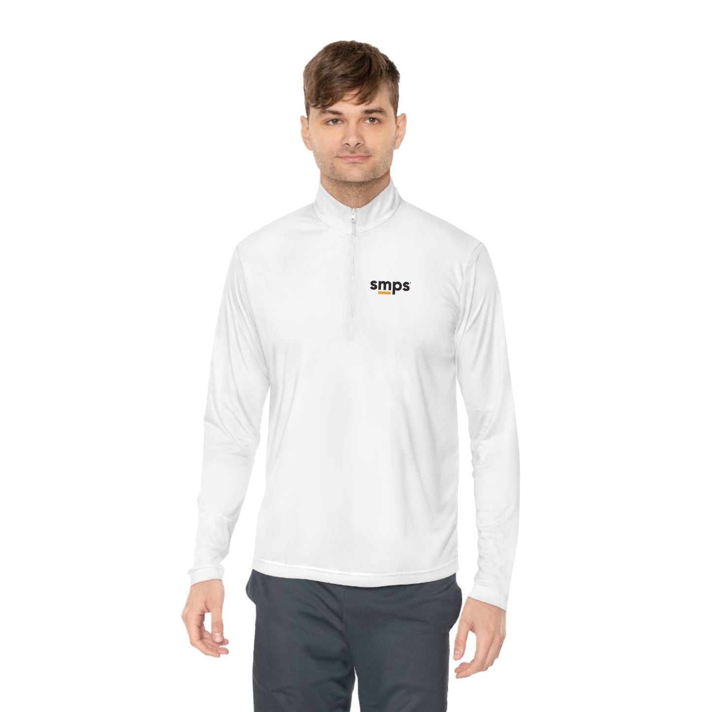 White SMPS Unisex Quarter-Zip Pullover