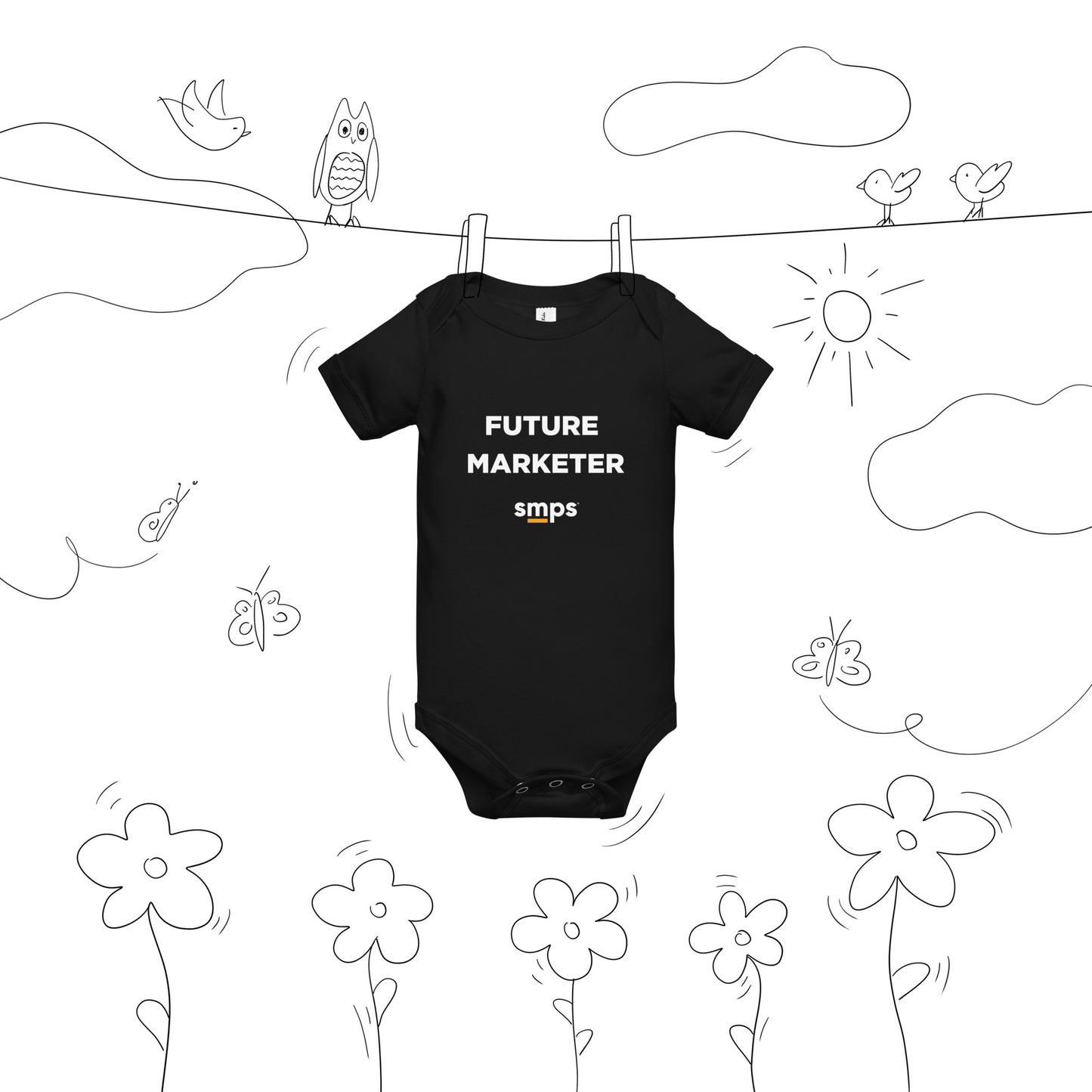 Future Marketer Baby short sleeve black one piece