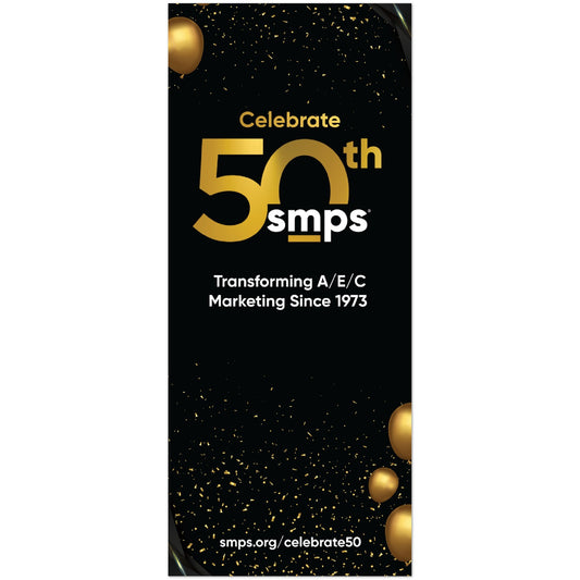 50th Anniversary Polyester roll up banner with stand